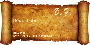 Bódi Fabó névjegykártya